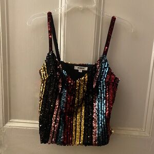 BB Dakota Sparkled Sequin Party Tank Top Size XS
